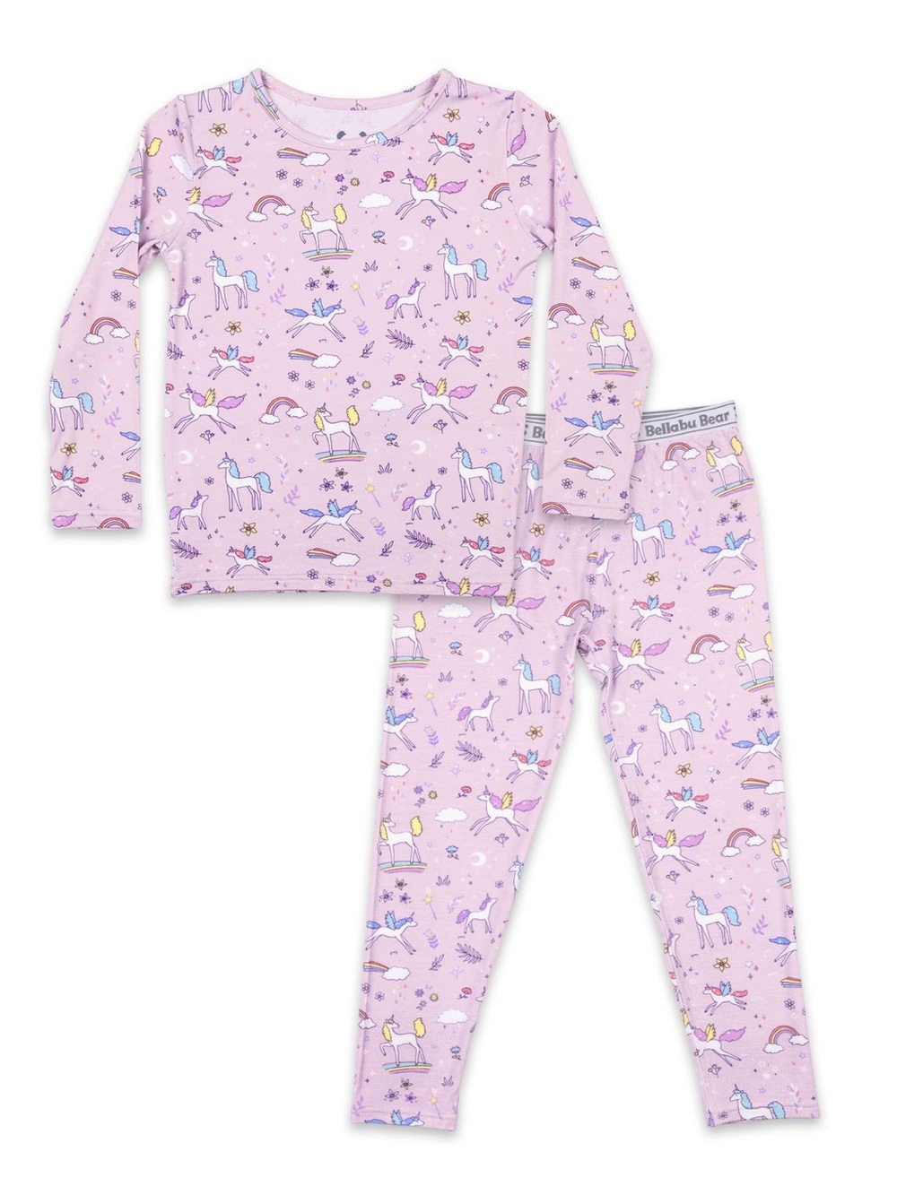 Bellabu Bear Purple Unicorn Bamboo Pajama Set 18-24 Months